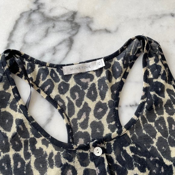 MINKPINK Leopard Print Racerback Sheer Tank - Picture 5 of 13